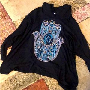 Rhinestone hooded top ✨